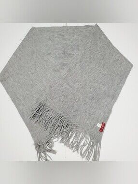 Merona Unisex Adult Scarf Solid Gray Knit Pattern 66x11.5" Acrylic